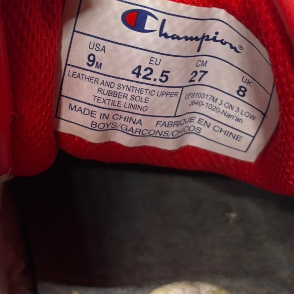 Champion 3 On 3 Low Sneakers Red | Boys Youth 9 (Fits Men’s 9)